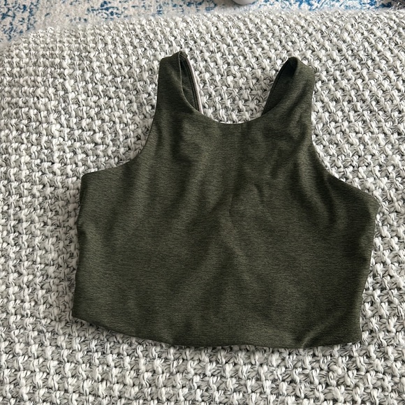 Outdoor Voices Green and Cream Crop Top - Picture 2 of 4